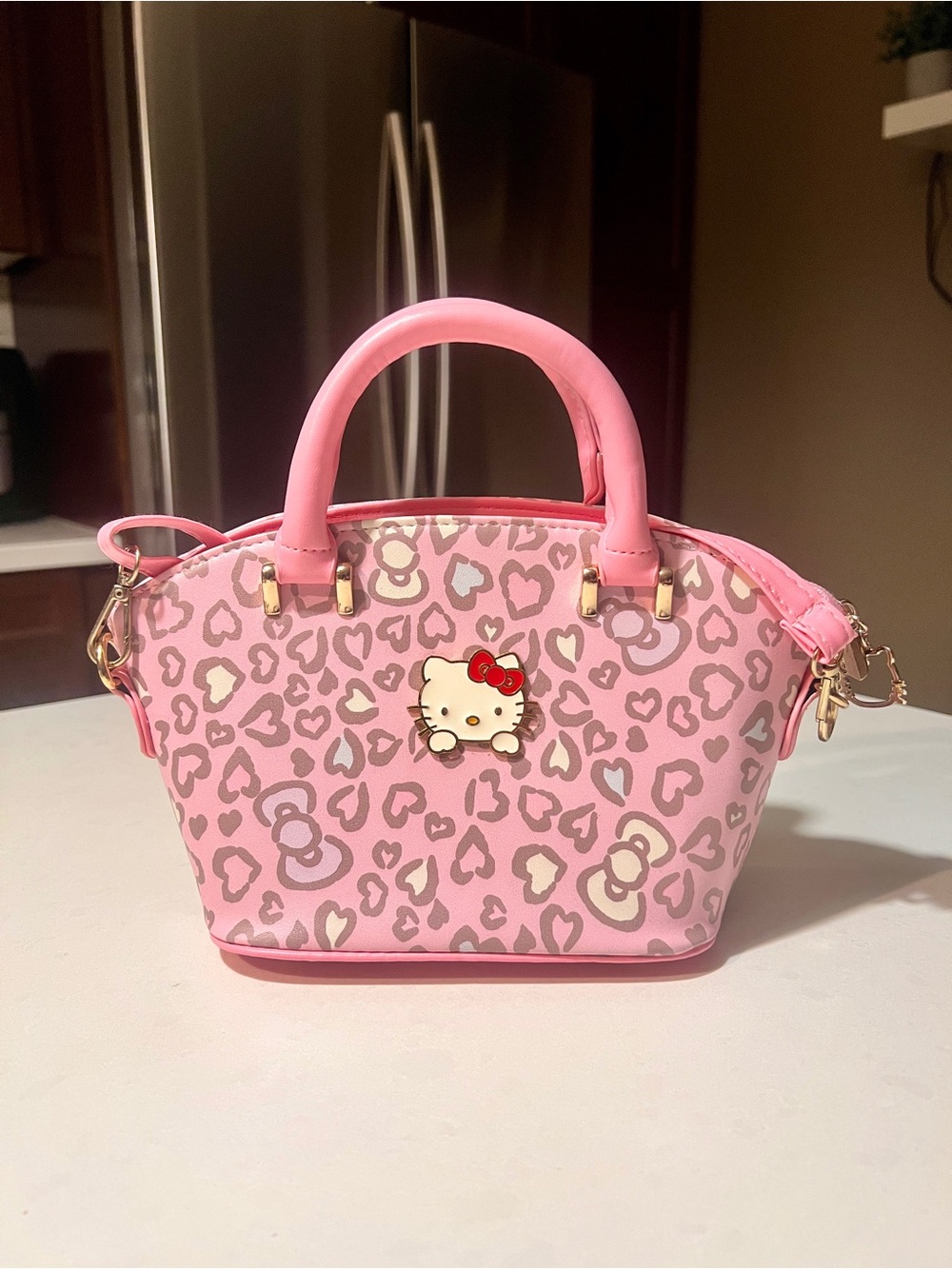 🌸 RARE Hello Kitty Pink Leopard Print Mini Satchel Crossbody 🌸